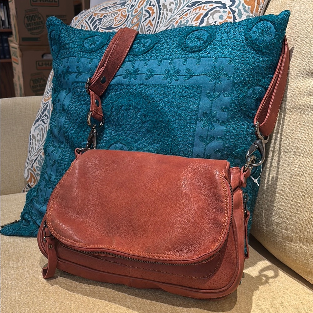 Rust Leather Shoulder Bag